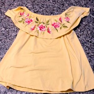 Yellow off shoulder top